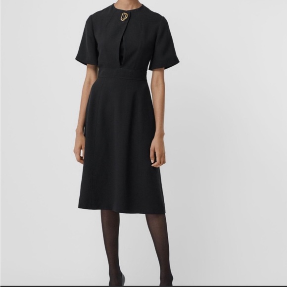 BURBERRY Women's Kaly D-Ring Detail Silk & Wool Dress - Picture 2 of 4